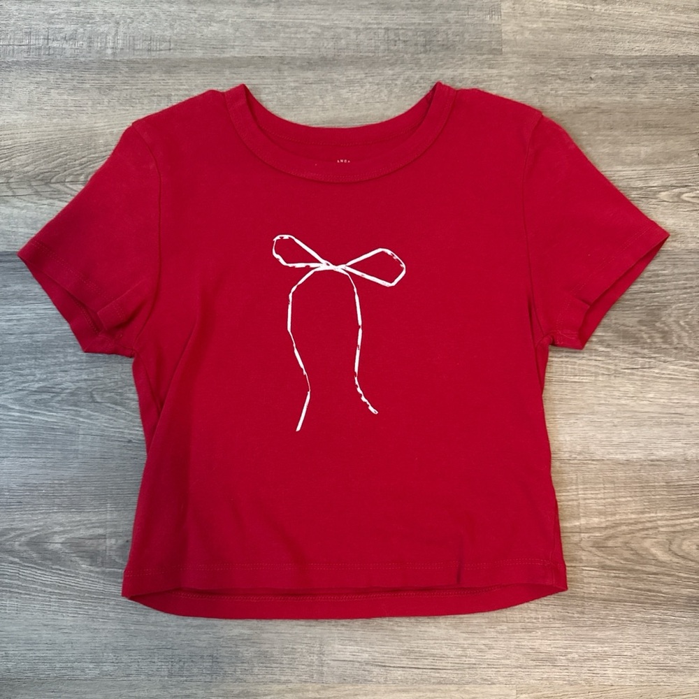 pacsun bow cropped tee
